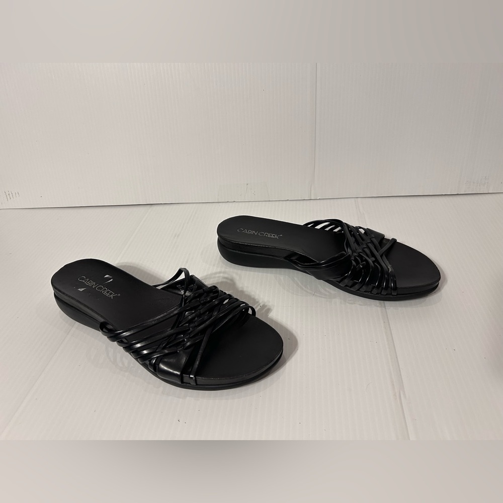 Cabin Creek Black Slide Sandal women fits size 9/9.5